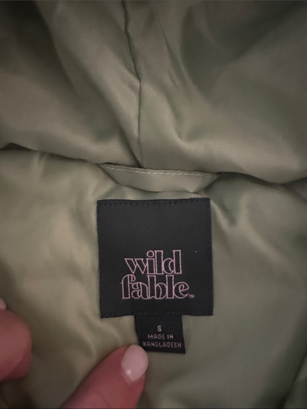 wild fable Light Green Checkered Puff Jacket with Hood - Picture 2 of 2